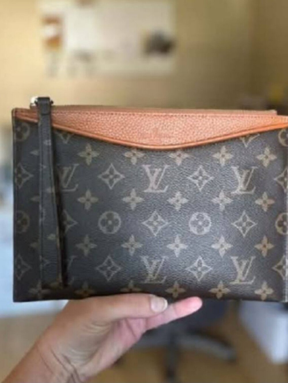 Brown Monogram Wristlet